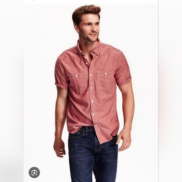 Old Navy Other - Old Navy Shirt Relaxed Fit Linen Red Size XXL